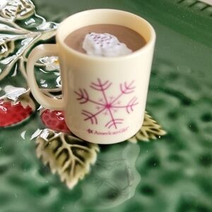 American Girl  MIA HOT COCOA Cup with Pink Snowflake Design